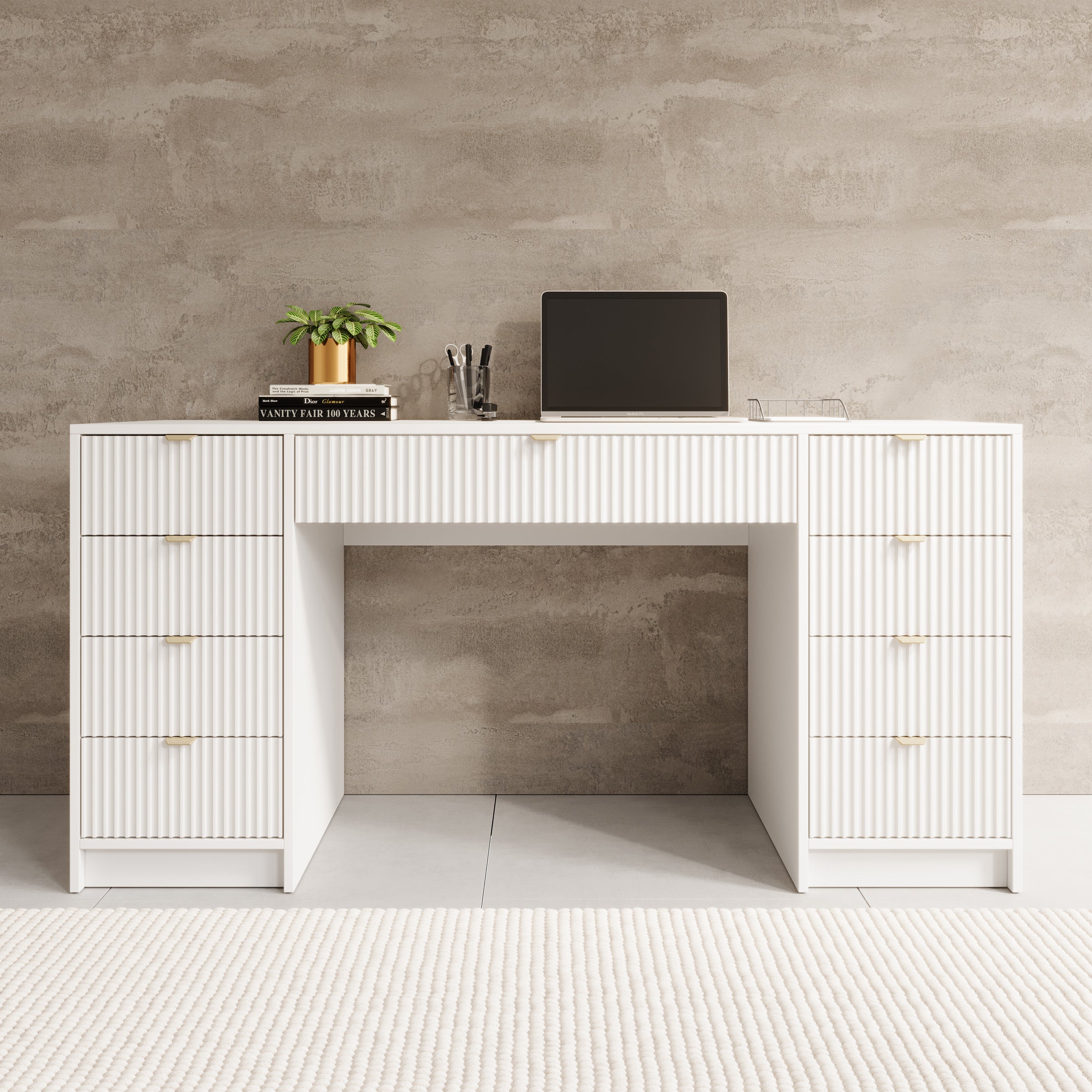 Tavares 2 - Kaptafel - Wit - 154x55x76 cm