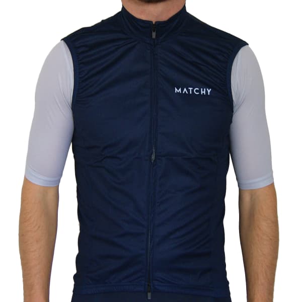 Veste vélo MATCHY CYCLING GILET BLEU MARINE