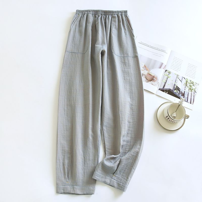 Somnus - Effen loungebroek met elastische taille