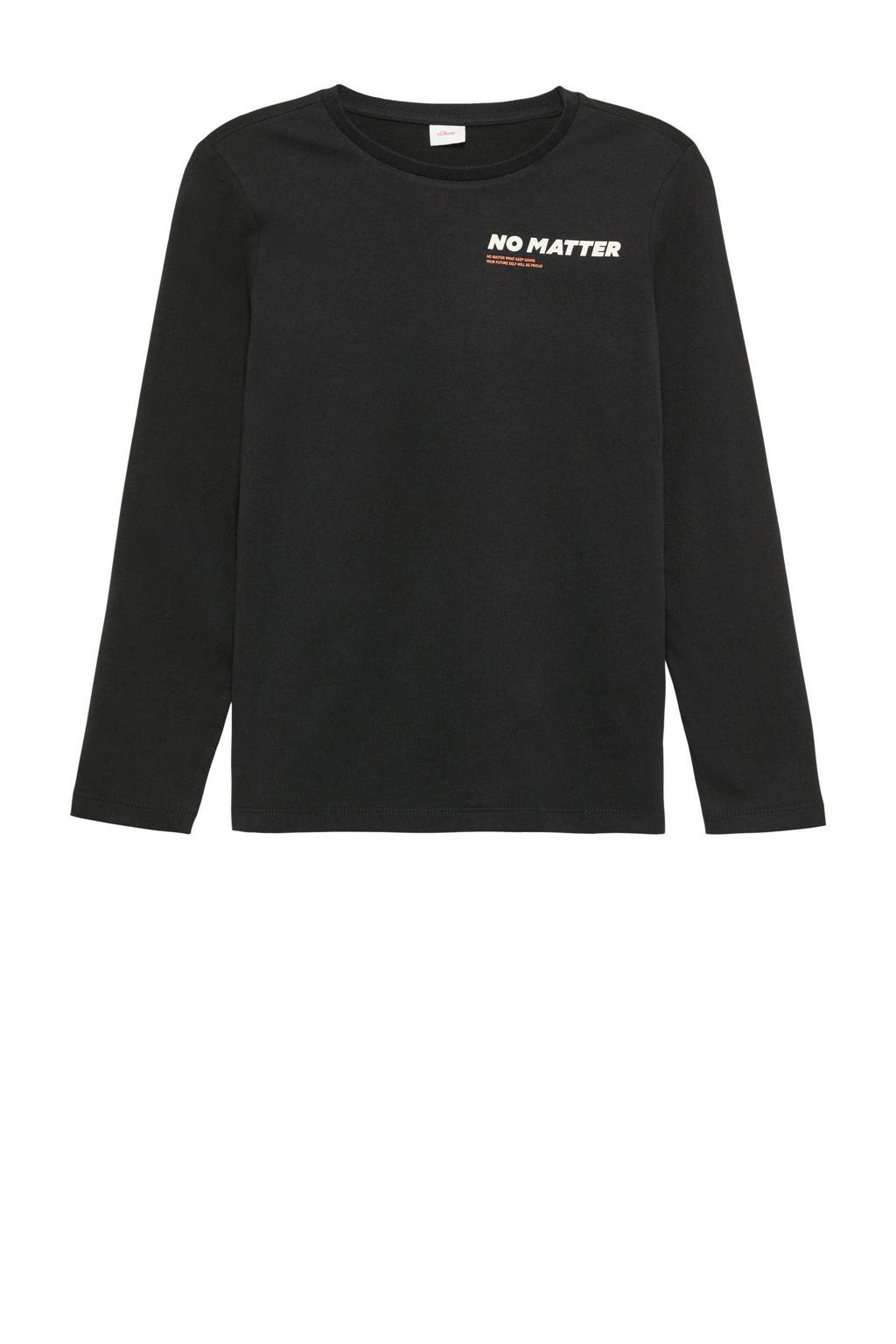s.Oliver longsleeve met backprint zwart
