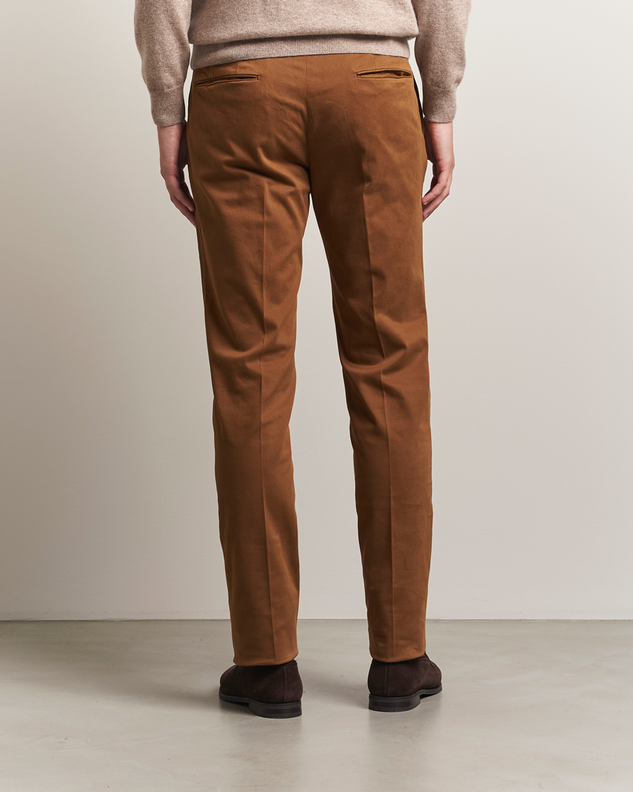 Incotex Slim Fit Cotton Stretch Chinos Brown