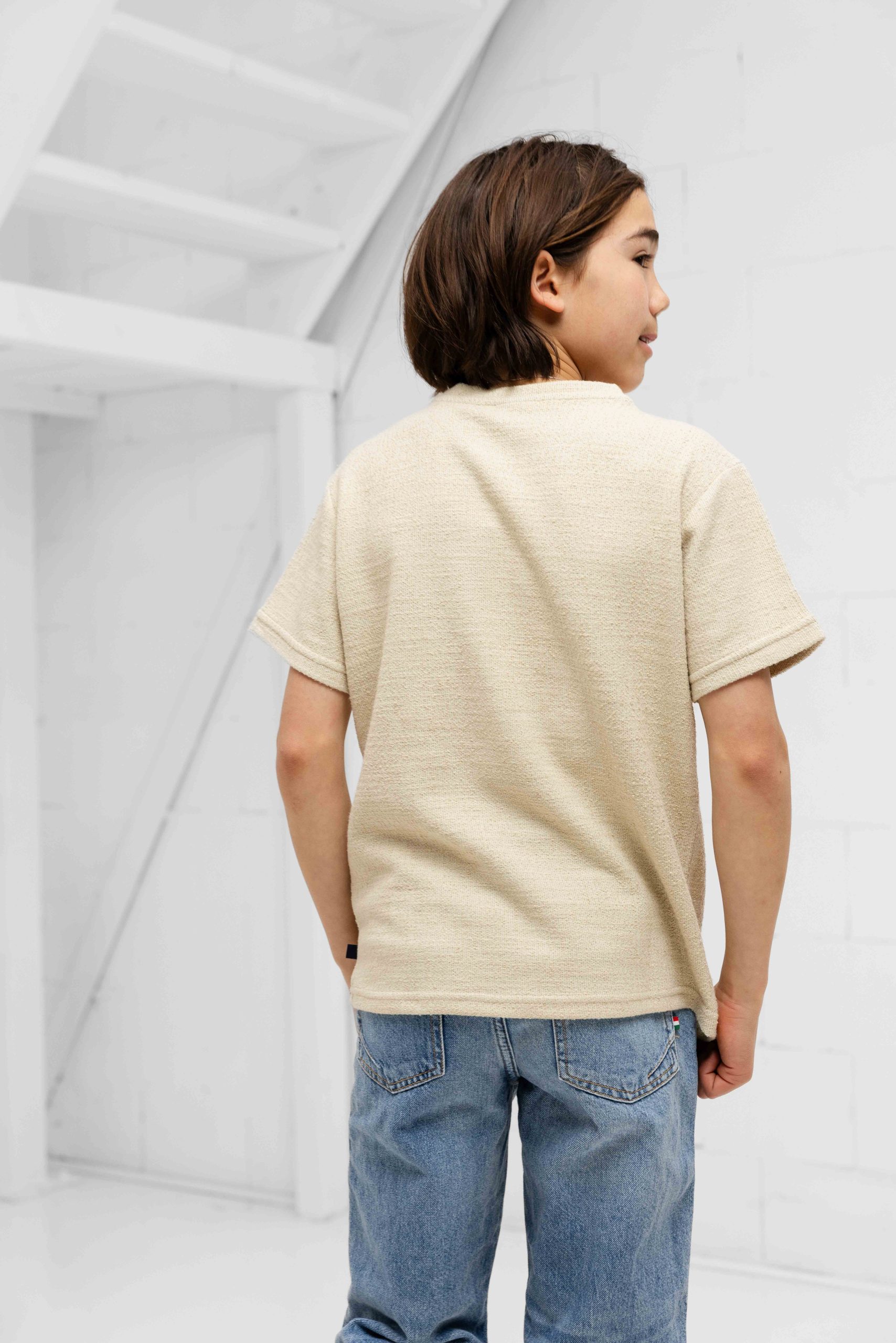 Ballin Amsterdam Boucle T-Shirt Kids Beige
