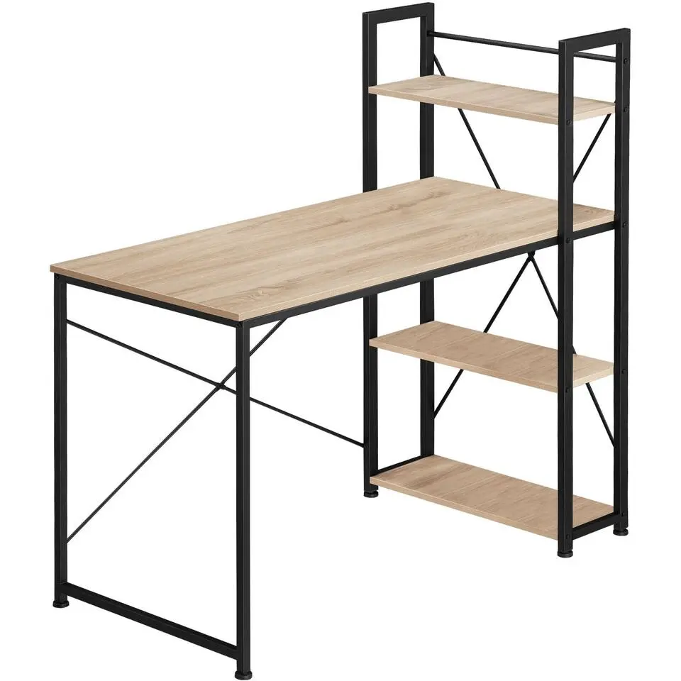 tectake Bureau Hershey 122x61x120cm, Industrieel Licht Hout, Eiken Sonoma