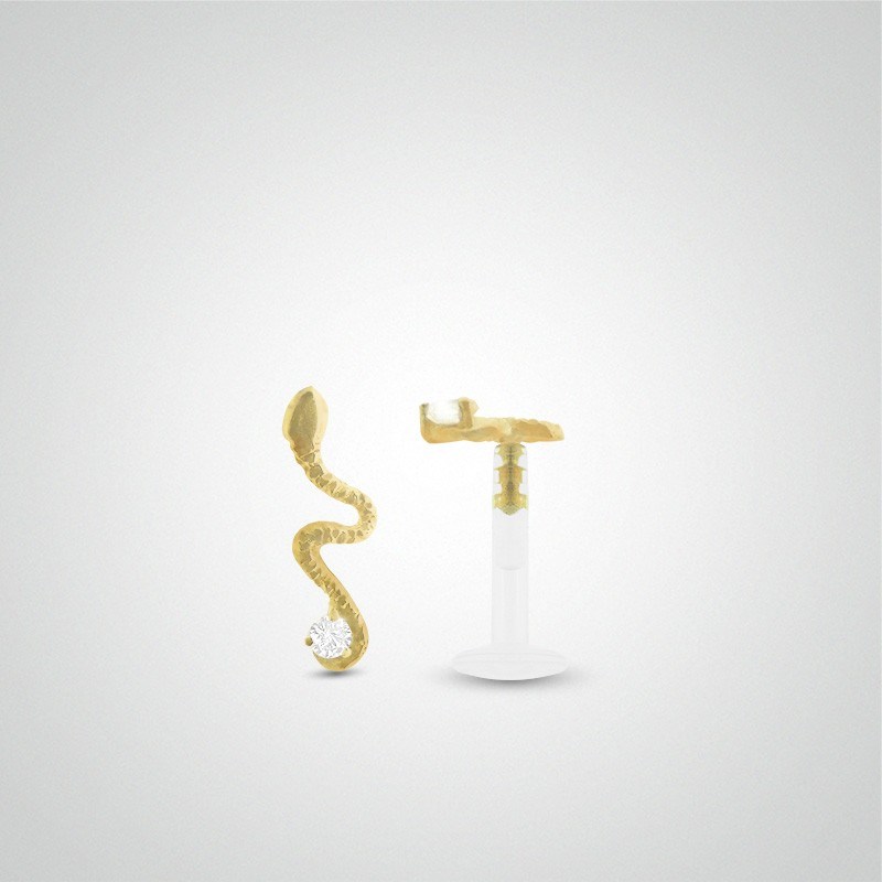 Piercing tragus serpent en or jaune