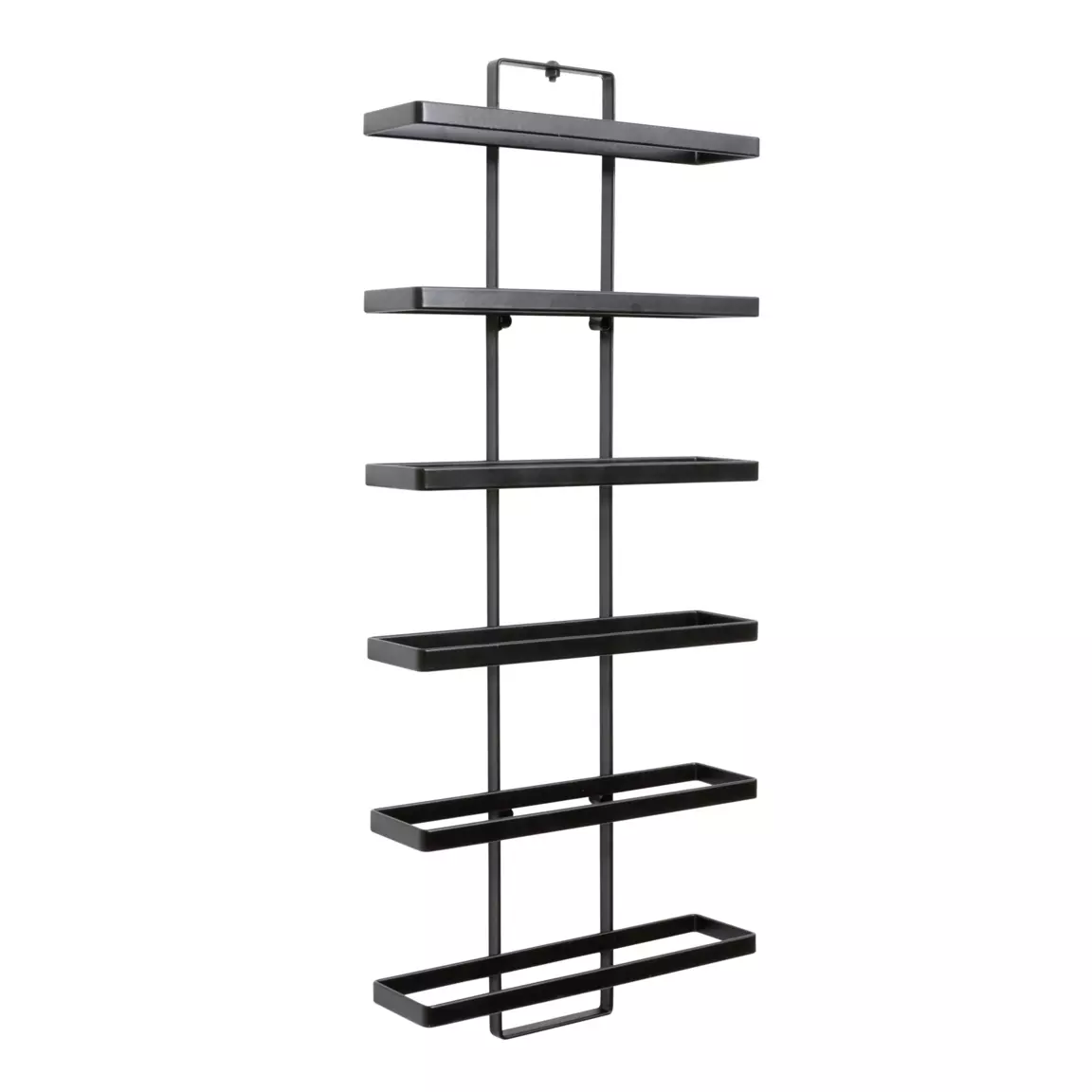 Lot de 2 porte-bouteilles muraux métal 12 emplacements (H139 cm) Léo Noir