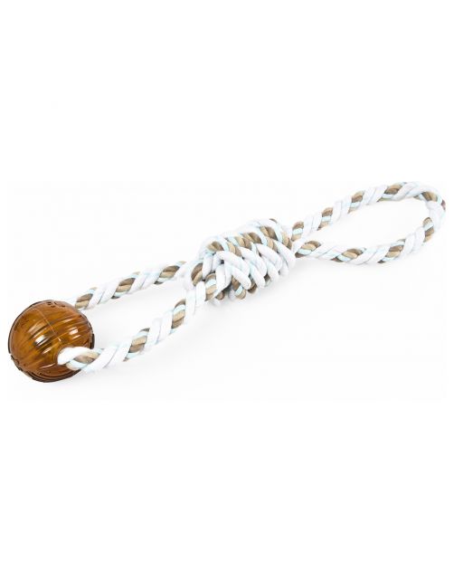 Adori Flostouw Met Bal - Hondenspeelgoed - 42 cm Wit
