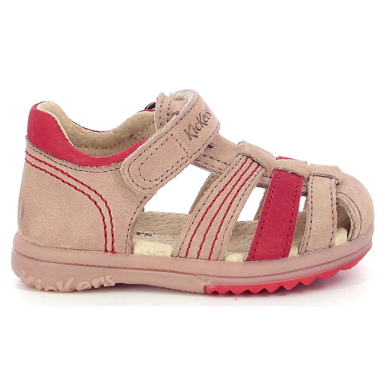 Kickers Sandales en Cuir Platiback beige/orange