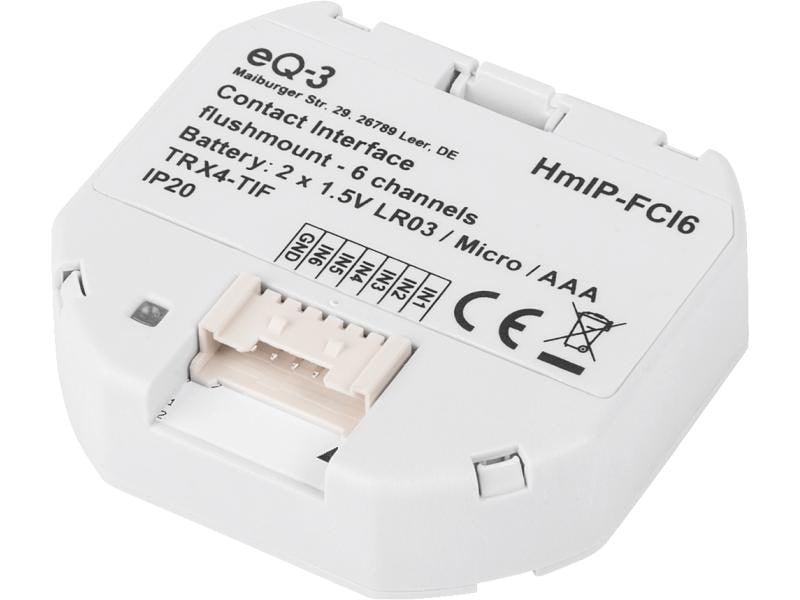 Homematic IP Smart Home Kontakt-Schnittstelle - 6-fach Tasterschnittstelle, Schalterschnitttelle, Kontaktschnittstelle, Interface – HmIP-FCI6