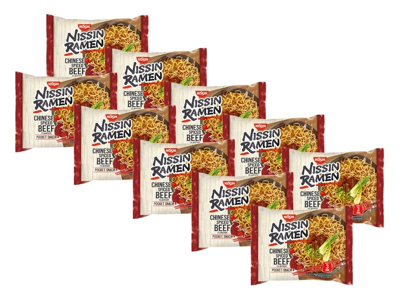 Nissin Food Ramen China Beef 10x 67 g Suppe mit Instantnudeln
