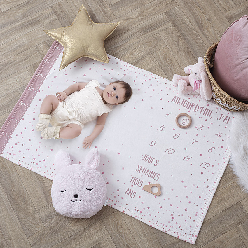 Couverture étape évolution bébé 120 x 80 cm (modèle aléatoire)
