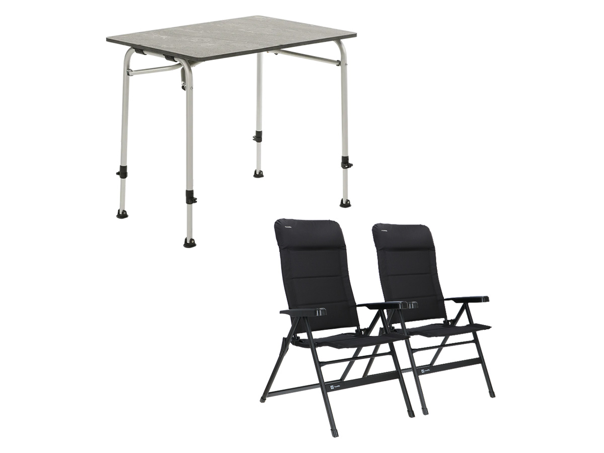 Travellife Sorrento Grey 80 tafel met Festo L standenstoelen
