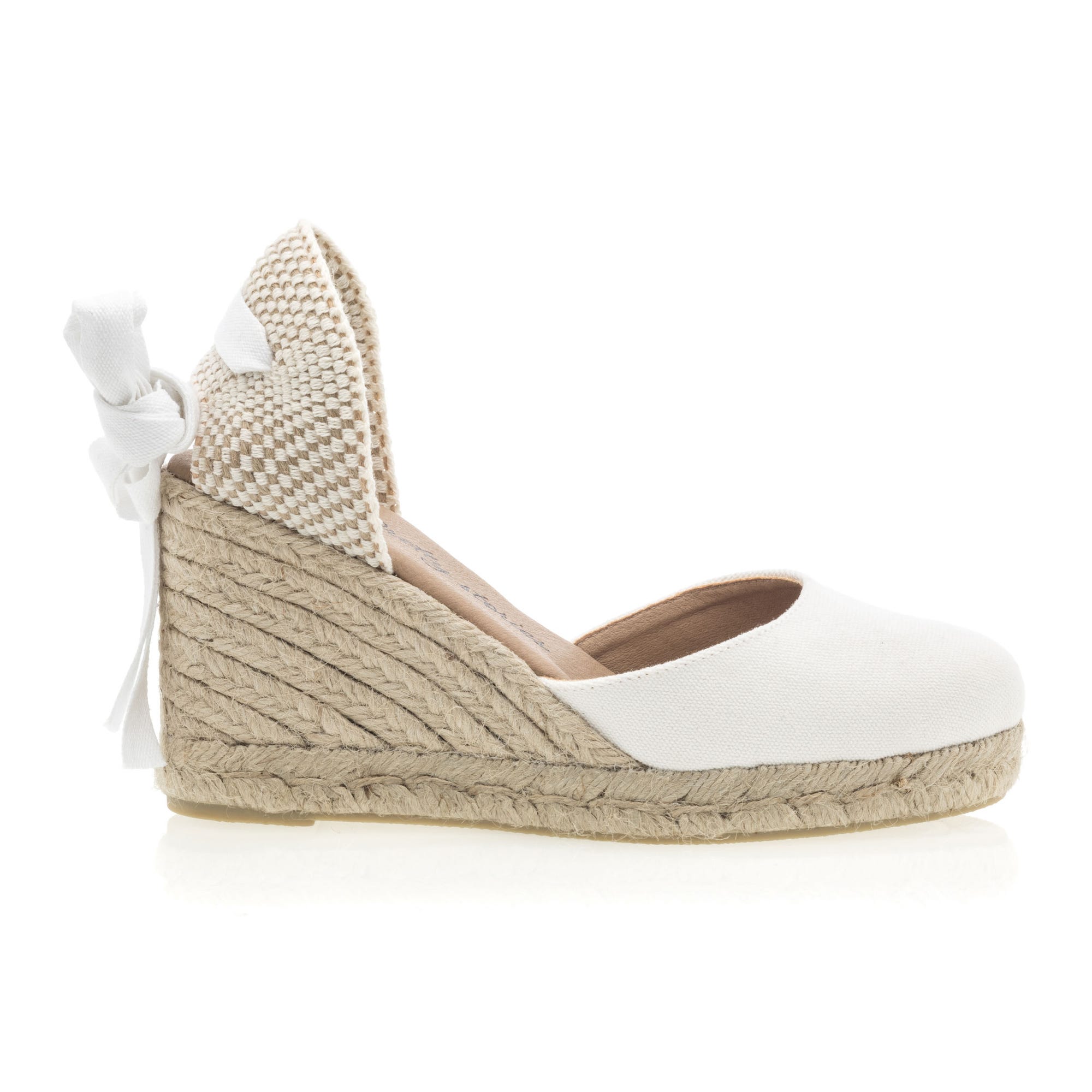 Espadrilles à talon compensé Femme blanc