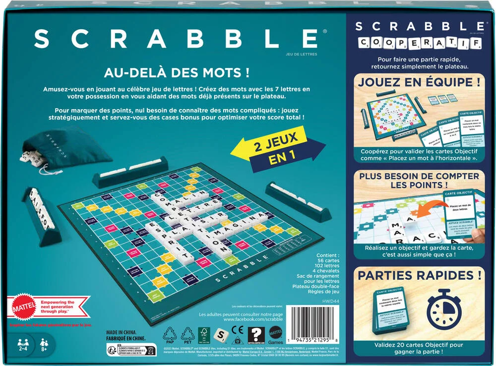 SCRABBLE CLASSIQUE 2 EN 1