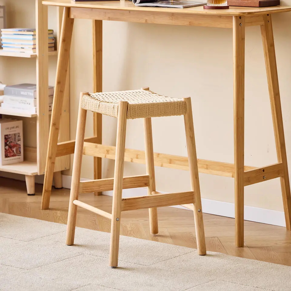 Set van 2 Barkrukken Massief Hout Scandinavisch