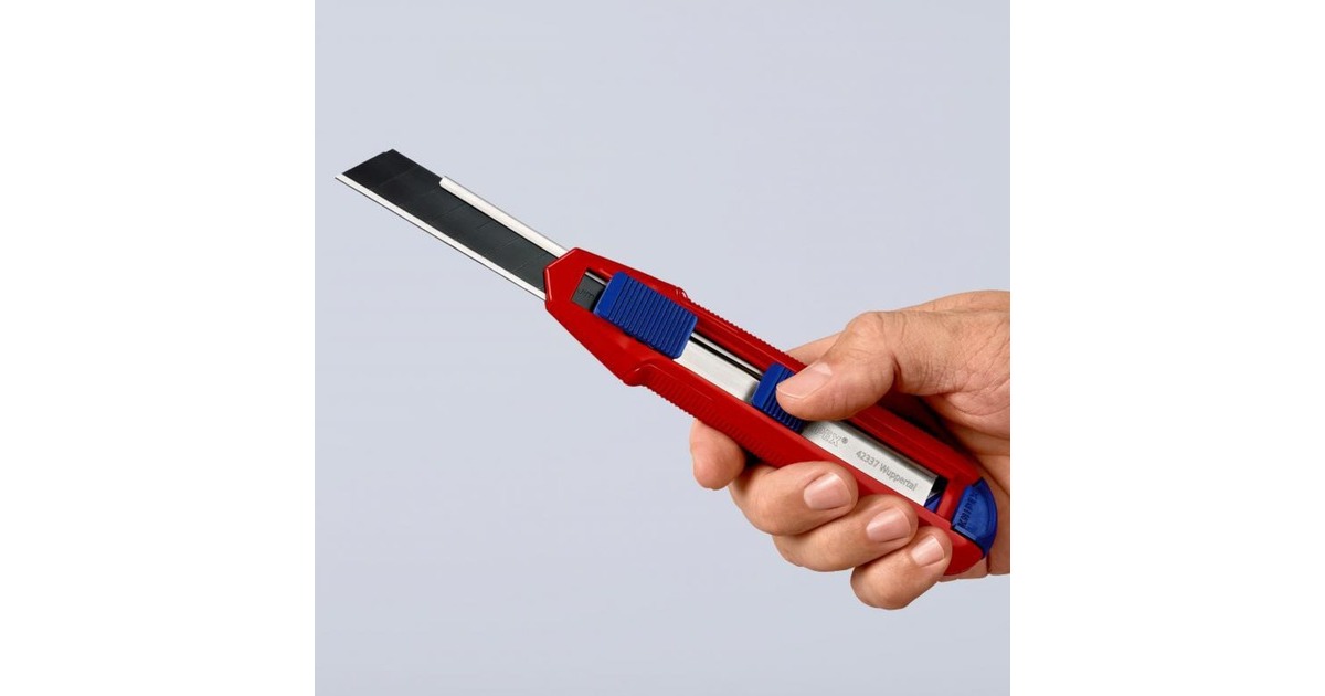 KNIPEXCutiX Universele mes stanleymes  (Rood/blauw, incl. 2 mesbladen)