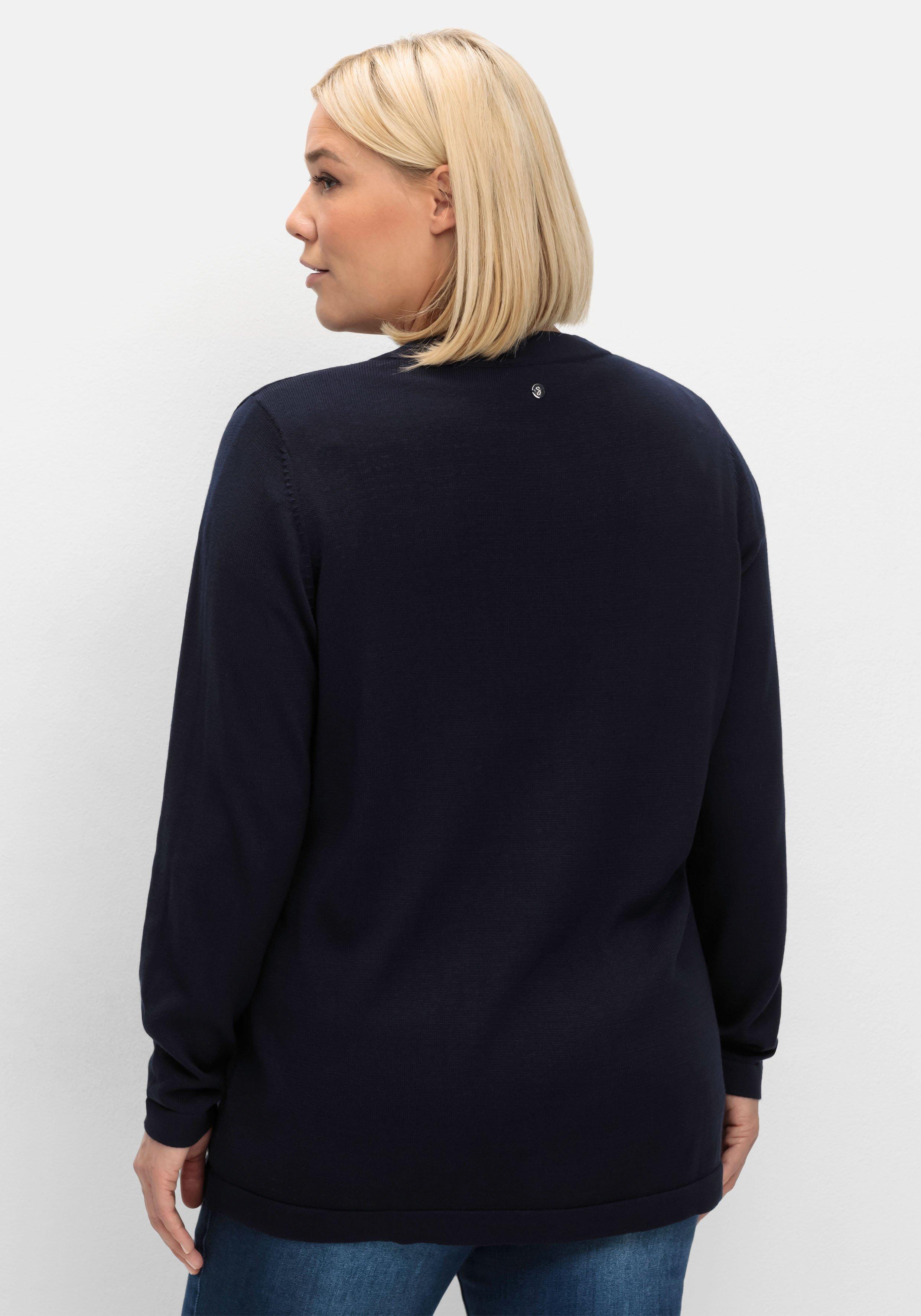 Leichte Feinstrickjacke mit 1-Knopf-Verschluss