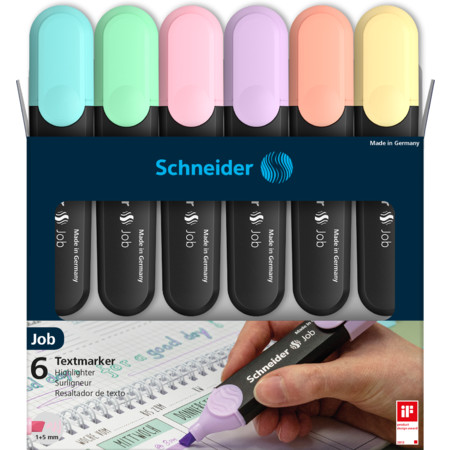 Schneider Job Pastell 6er-Etui Textmarker - 1+5 mm