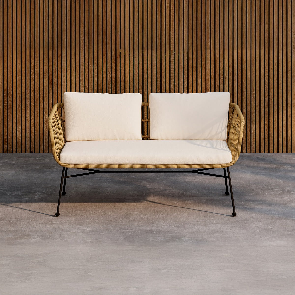 FjÃ´rd - 2-Zitsbank Naturel Rotan - 142x67x71cm - Isola
