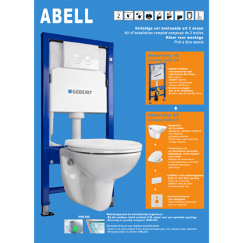 Geberit Abell inbouwreservoir set Geberit UP100 met hangend toilet