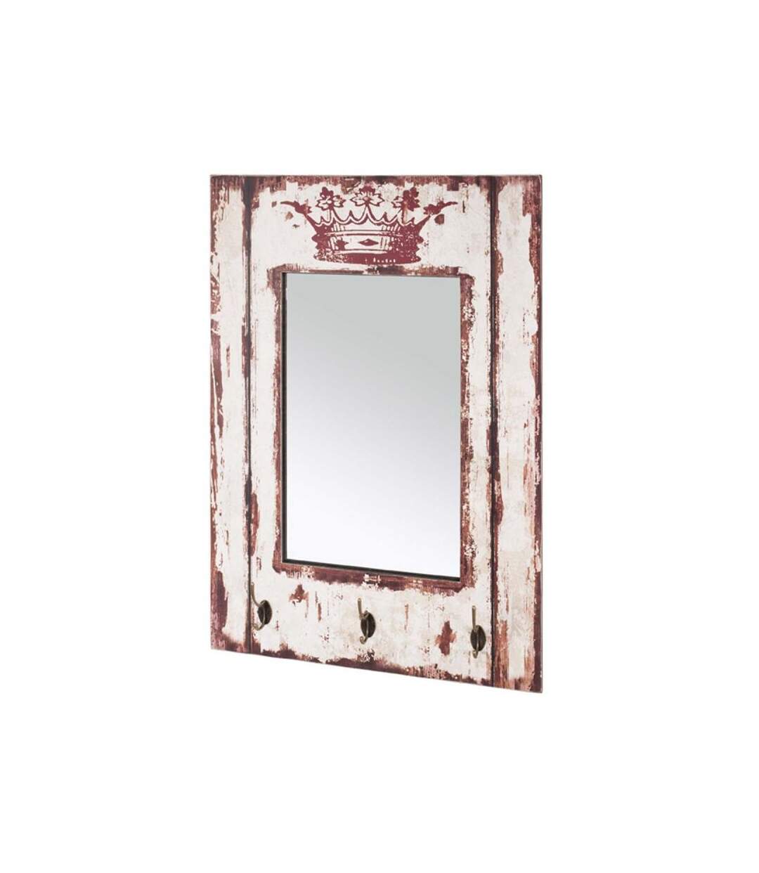 Paris Prix - Patère Murale 3 Crochets miroir 80cm Marron