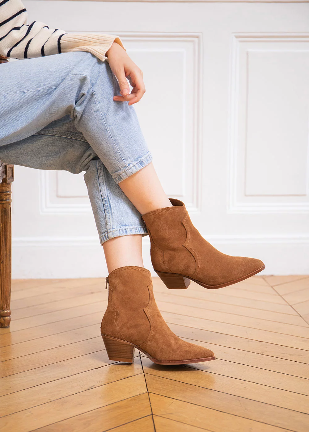 BOOTS SIBYLLE VELOURS COGNAC