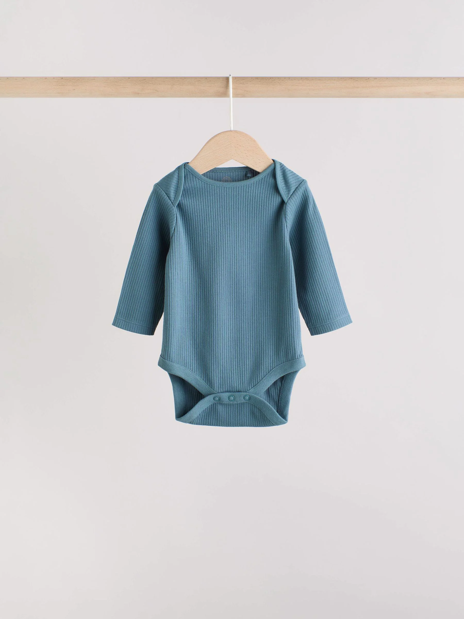 Blauw - Set van 5 rompers met lange mouwen
