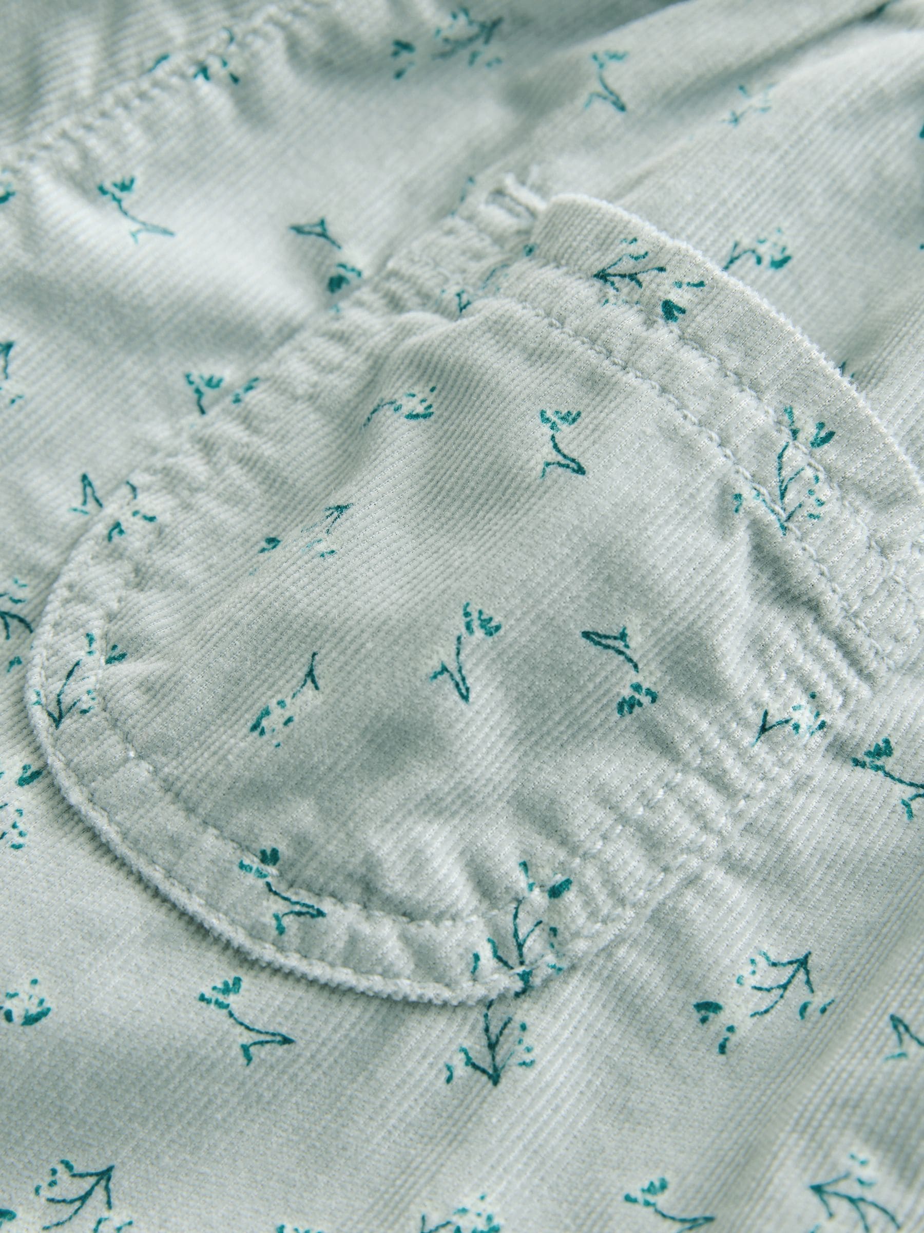 Blauw bloemenprint - Corduroy broek (3mnd-7jr)