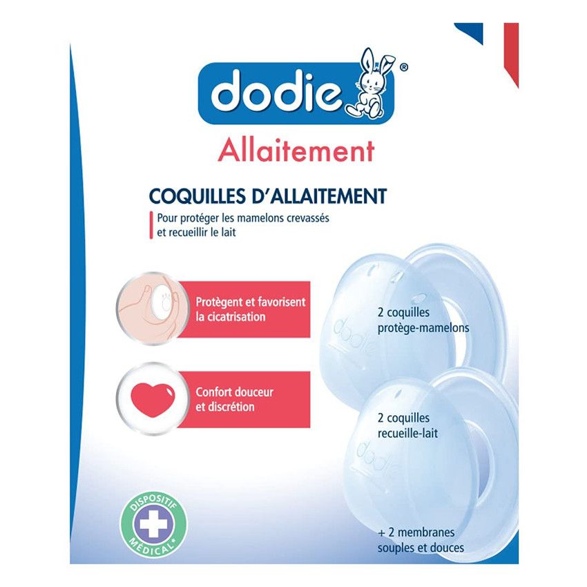 Pack de 2 coquilles d'allaitement perforées et 2 non perforées - Ecru
