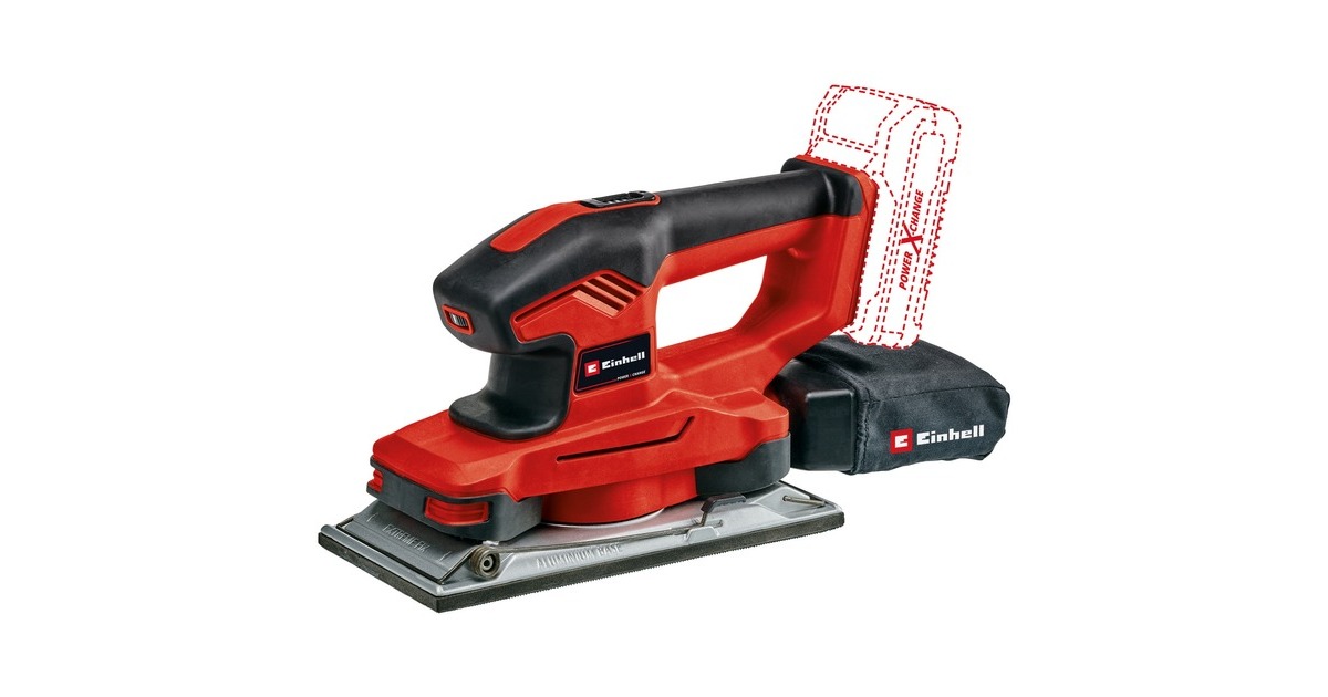 EINHELLAccu Vlakschuurmachine TE-OS 18/230 Li Solo  (Rood/zwart, Accu en oplader niet inbegrepen)