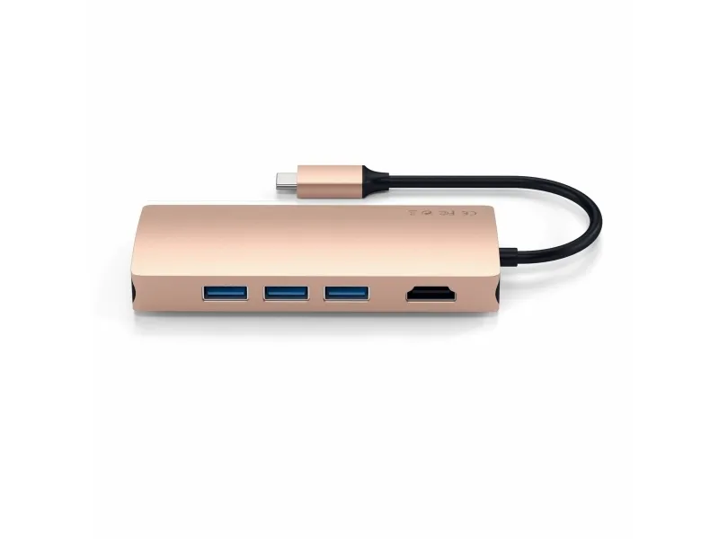 Satechi TYPE-C MULTI-PORT ADAPTER 4K WITH ETHERNET V2 - Dockingstation - USB-C / Thunderbolt 3 - HDMI - 1GbE