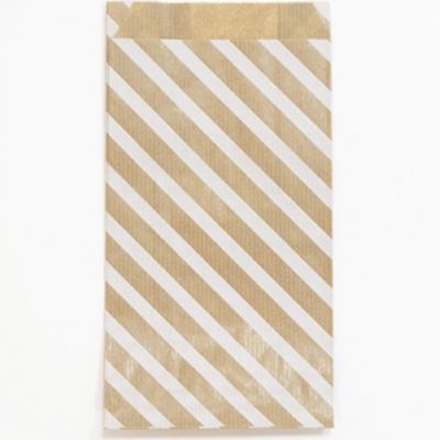 Clairefontaine - 50 Pochettes cadeau kraft - 11 cm x 5 cm x 21 cm - rayures blanches