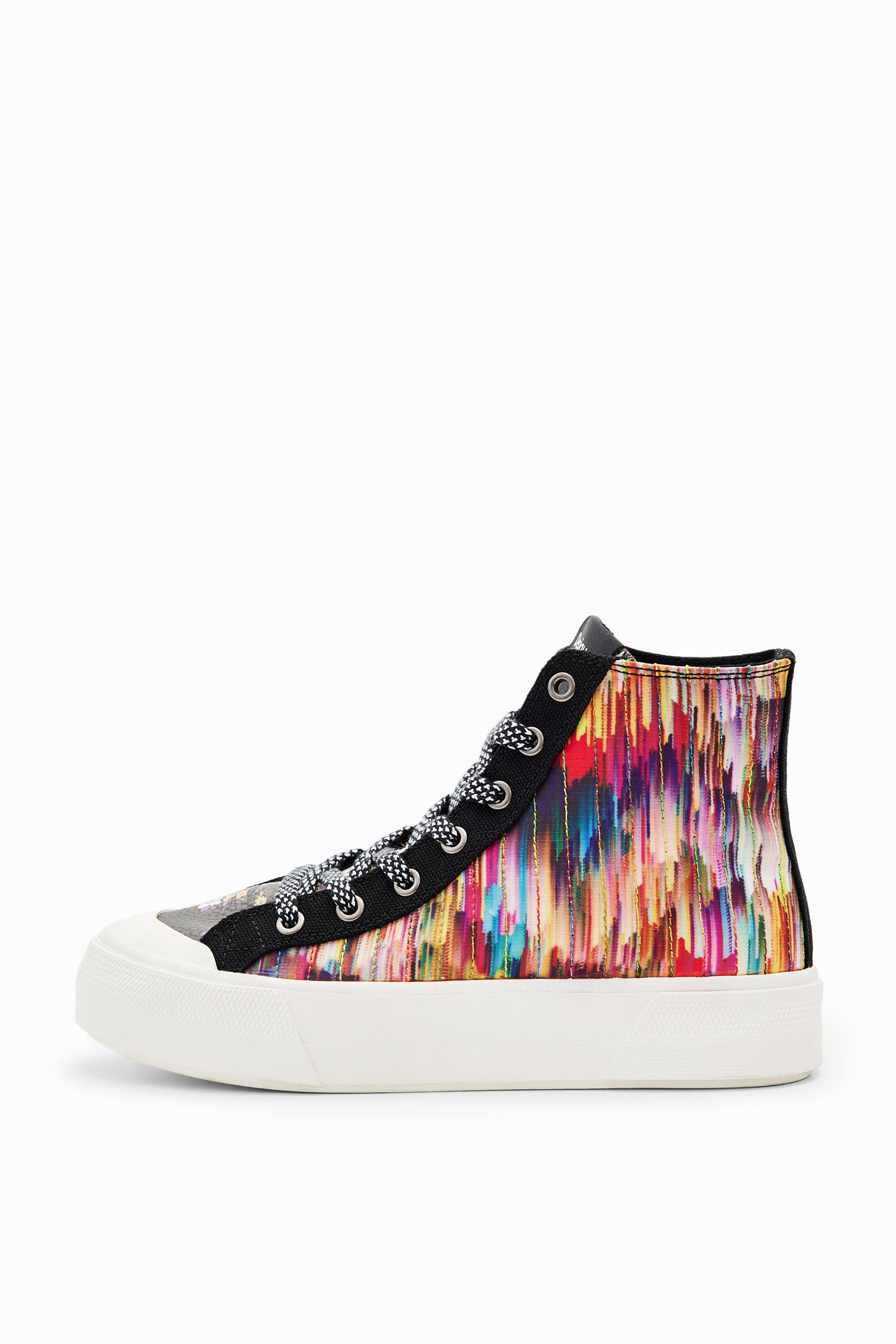 Baskets montantes patchwork glitch