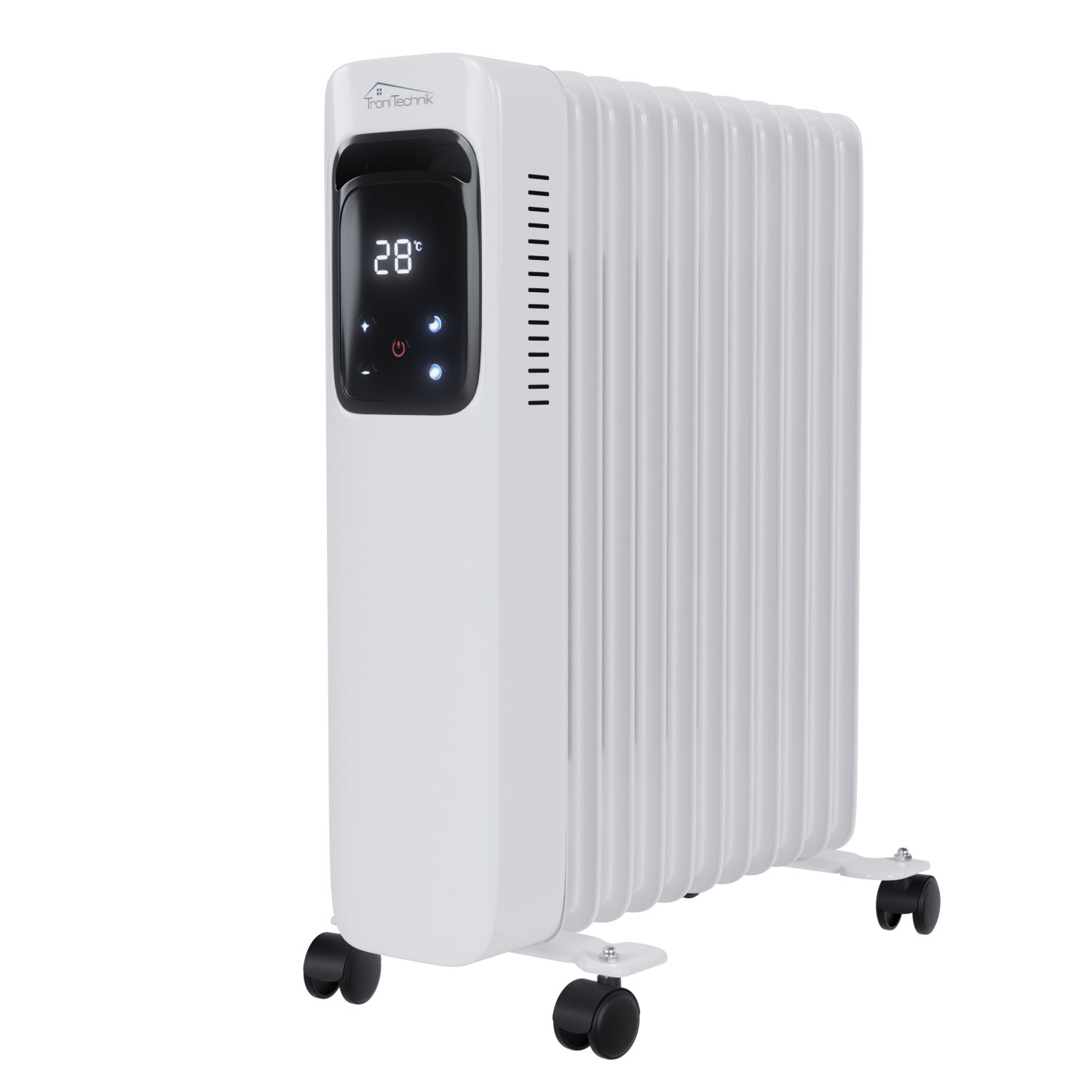 TroniTechnik® Ölradiator Elektroheizung TT-OR 311 in Weiß mit 11 Rippen und 1 2500 Watt, drei Heizstufen (1000W, 1500W, 2500W)