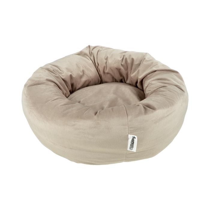 COUSSIN DONUT ROND VELOURS COTELE 55X20CM CRAFTY NOISETTE