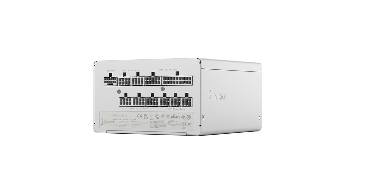 Fractal DesignION Gold 3 modulaire 1000 watt voeding   (Wit, 1x 12V-2x6, 3x PCIe)