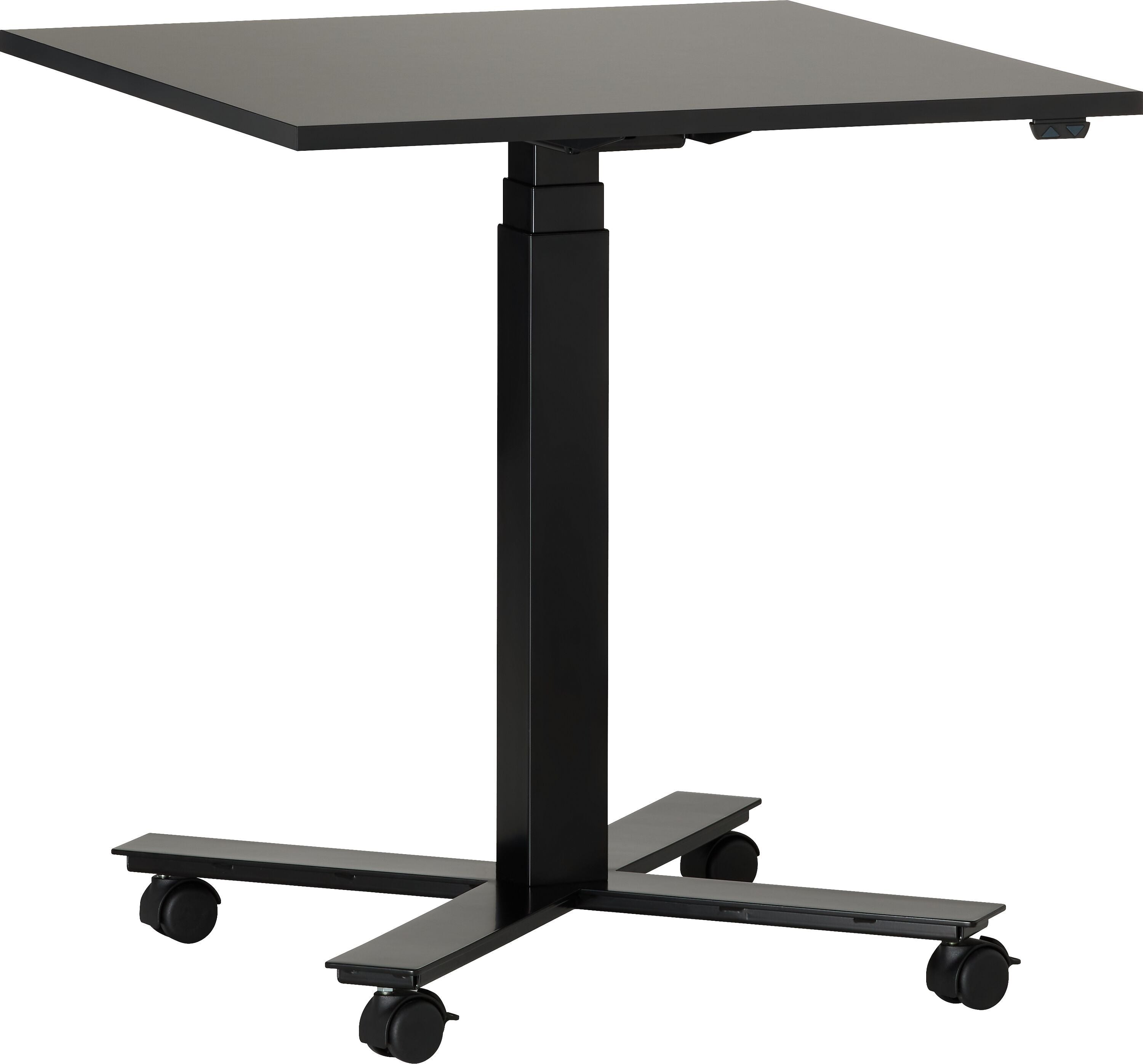 FLEXCUBE Besprechungstisch höhenverstellbar - Schwarz / B: 70.0 cm x T: 70.0 cm x H: 66.5 cm