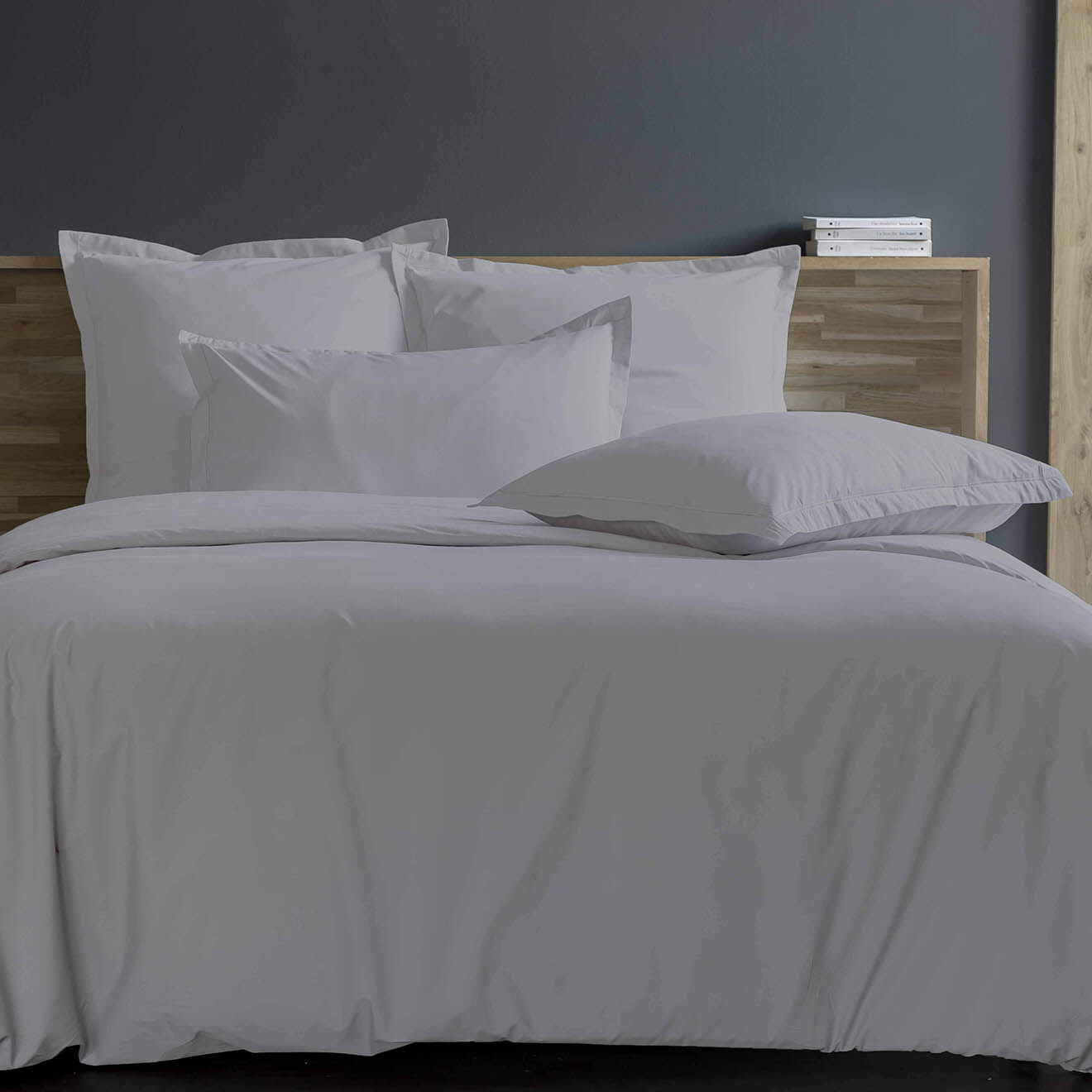 United by PDC Housse de couette 100% Percale de Coton gris perle