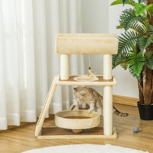 Arranhador para gatos PawHut com escada