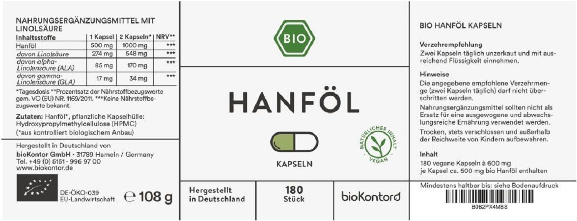 bioKontor Hanföl Kapseln