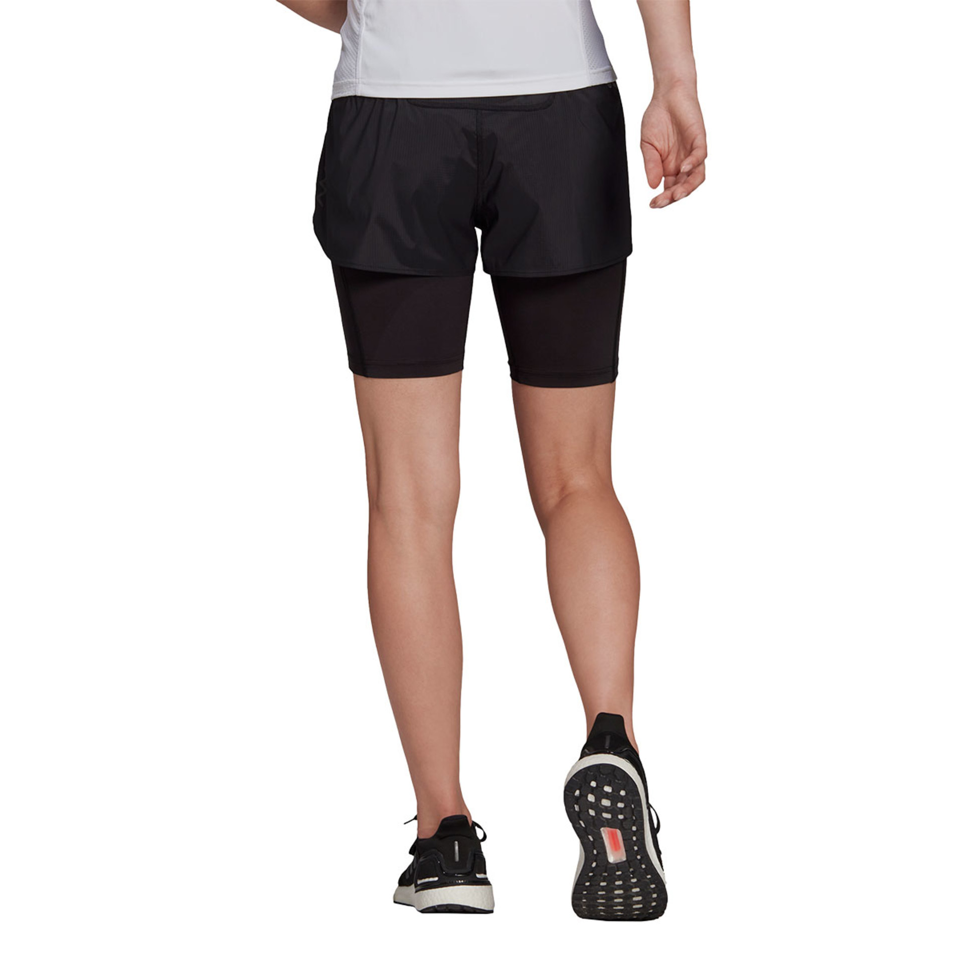adidas RNFAST 2IN1 Hardloopbroek Kort Zwart/Zwart Dames