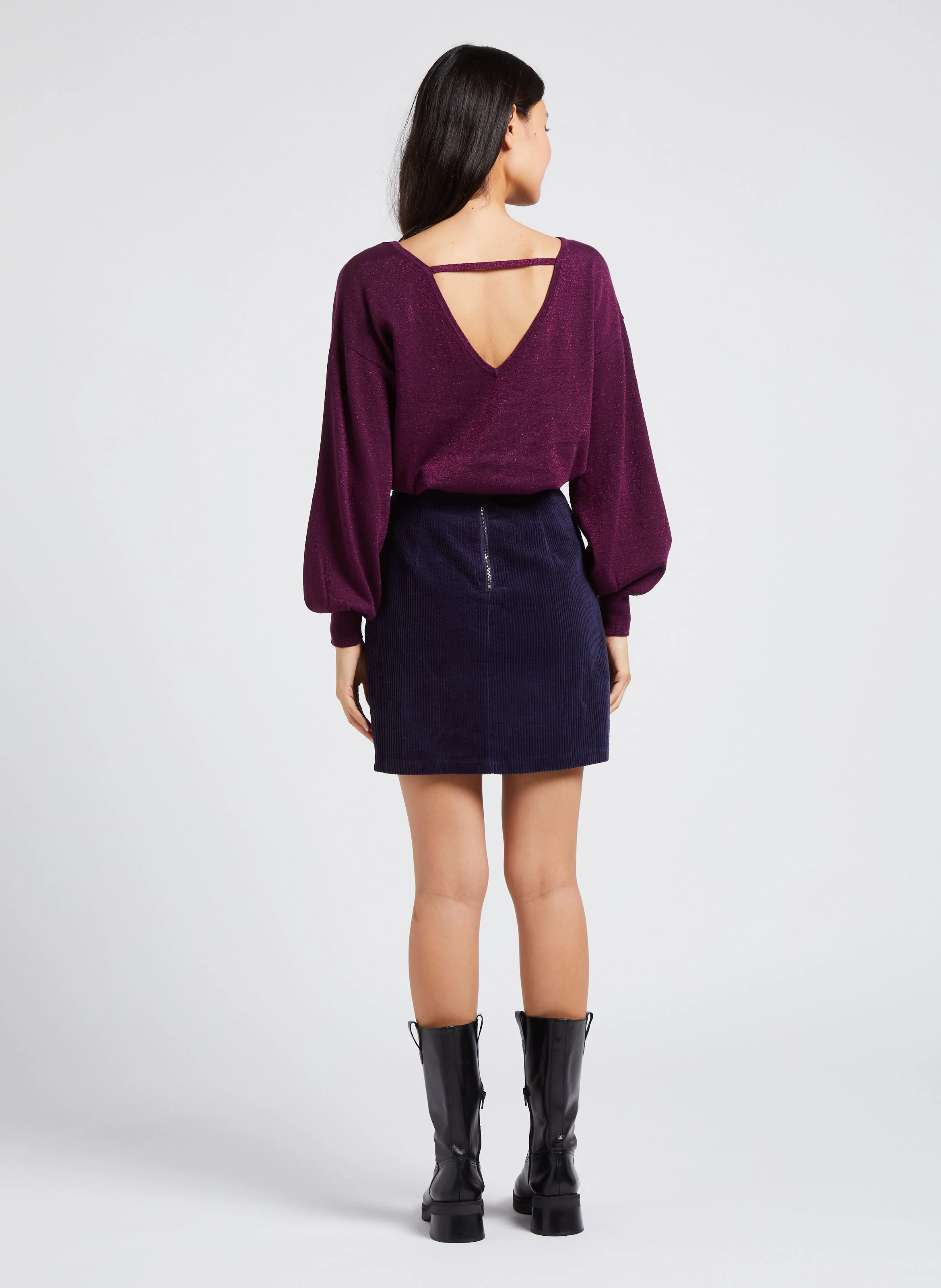 LADONNA - Pull col rond| Violet