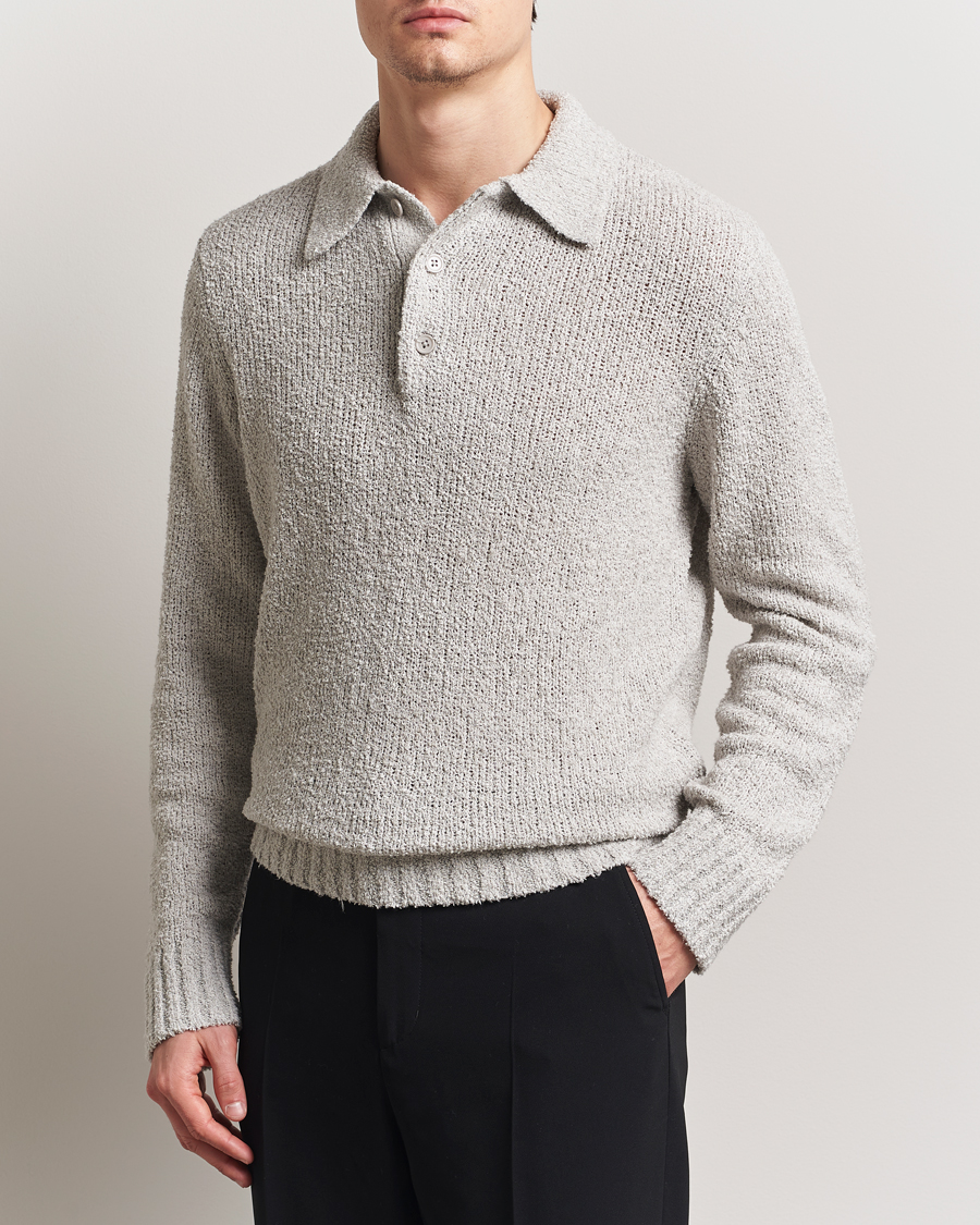 A Day's March Dover Structured Polo Light Grey