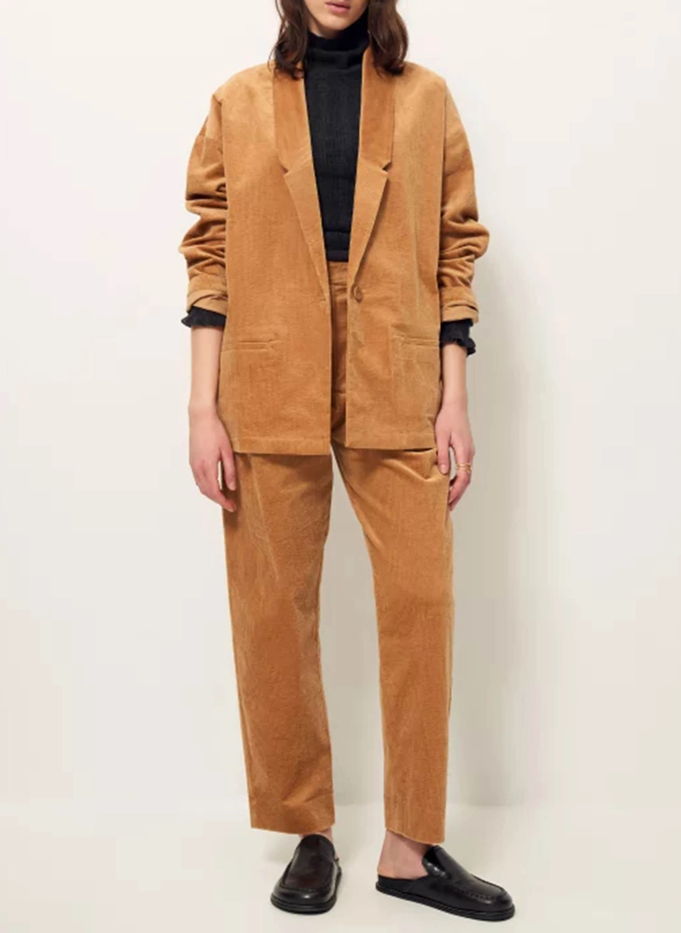 SAVILE ROW - Pantalon fuselé taille haute en coton mélangé | Beige