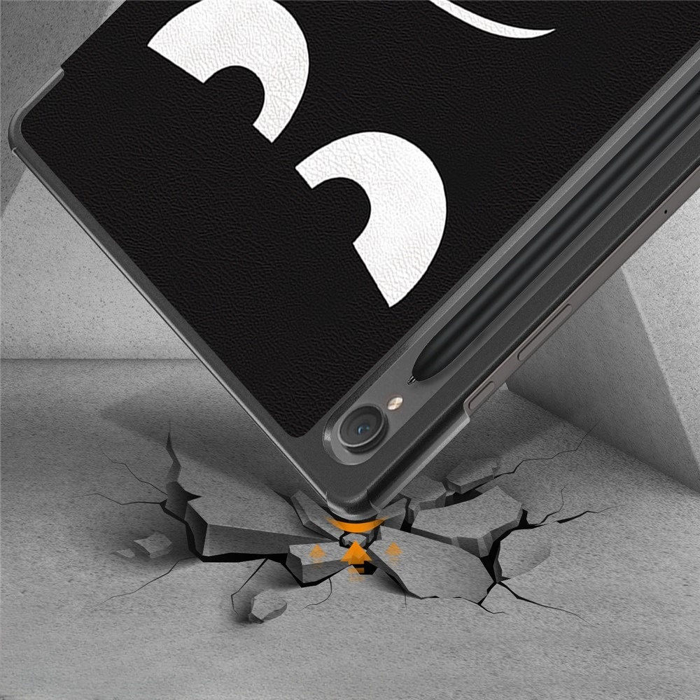 Samsung Galaxy Tab S9 FE Leder Tasche Smart Cover Schutzhülle   S-Pen Halterung - Don't Touch Me