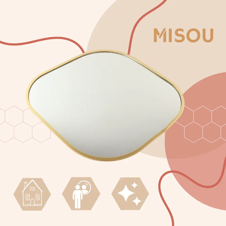 MISOU Spiegel Organische Vorm Goud 25x34cm