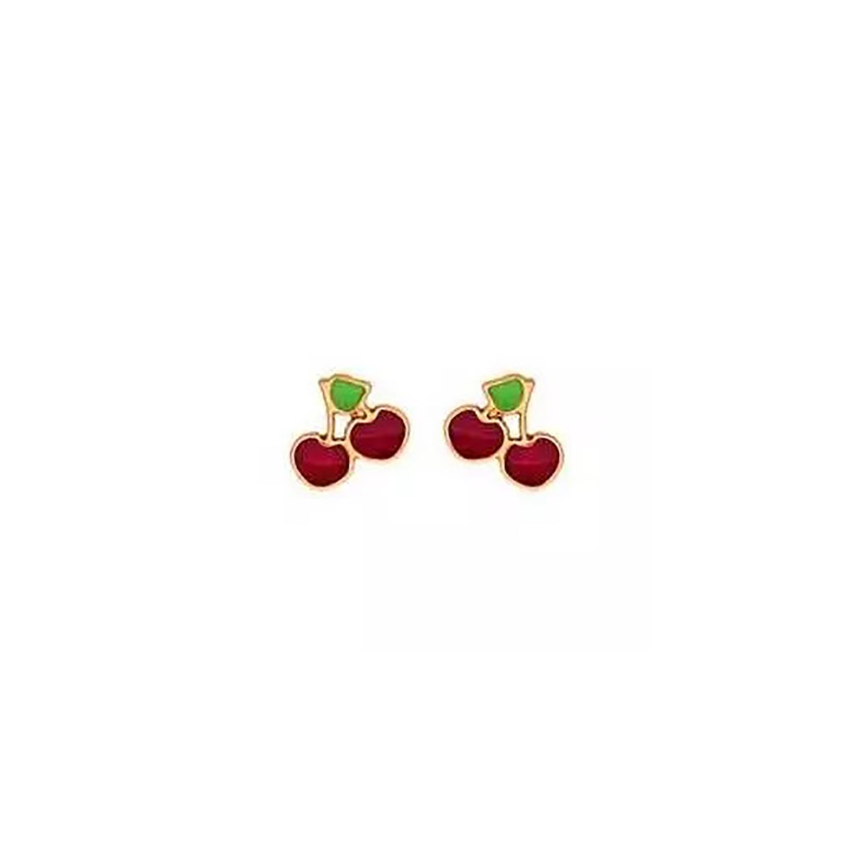 Boucles d'oreilles cerise or jaune 9 carats