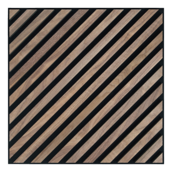 Lattenwand tegel Hongaarse punt 55,3x55,3 cm walnoot, dikte 22 mm - 2 stuks per pak
