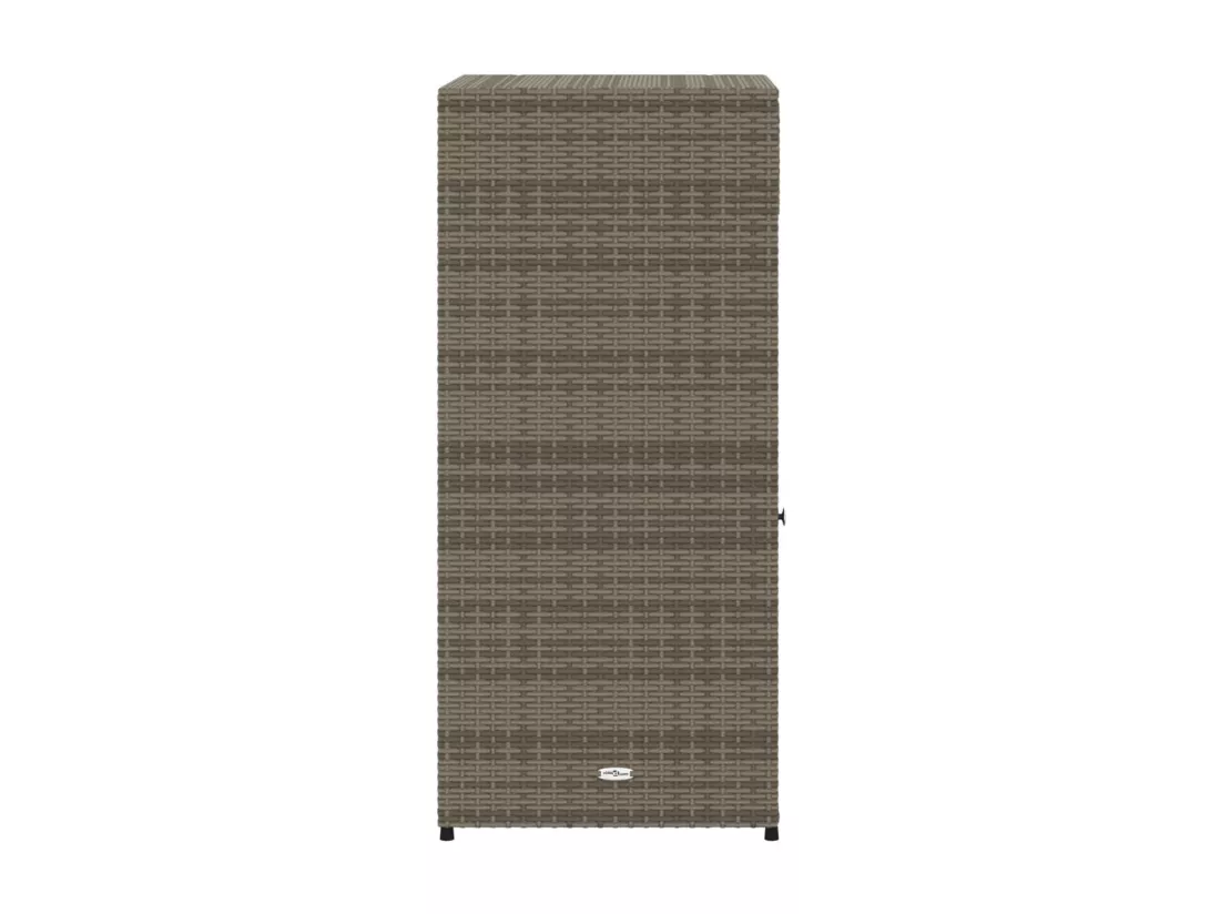 Armoire de rangement de jardin gris 55x55x111 cm résine tressée