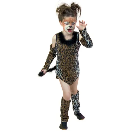 Festartikel Müller Wildkatze: Kleid, Arm- und Beinstulpen, Größe 128