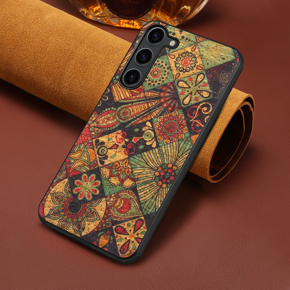 Samsung Galaxy S24 Hybrid Leder Hardcase Hülle im Vintage Mandala Look - Style 3